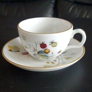 Royal Worcester Strawberry Fair Coffee Cup & Saucer Bone China | Tea Shelf Gift